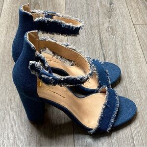 Olivia Ferguson Women’s Block Heel Denim Blue Size 7.5